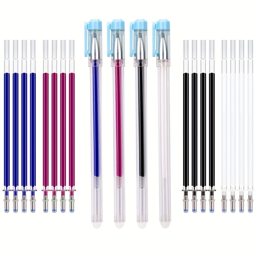 ibotti 5 Colors Stick Heat Erasable Fabric Marking Pens with 10 Free Refills, 5-Pack of Assorted Colors, (White,Red,Blue,Black,Green)