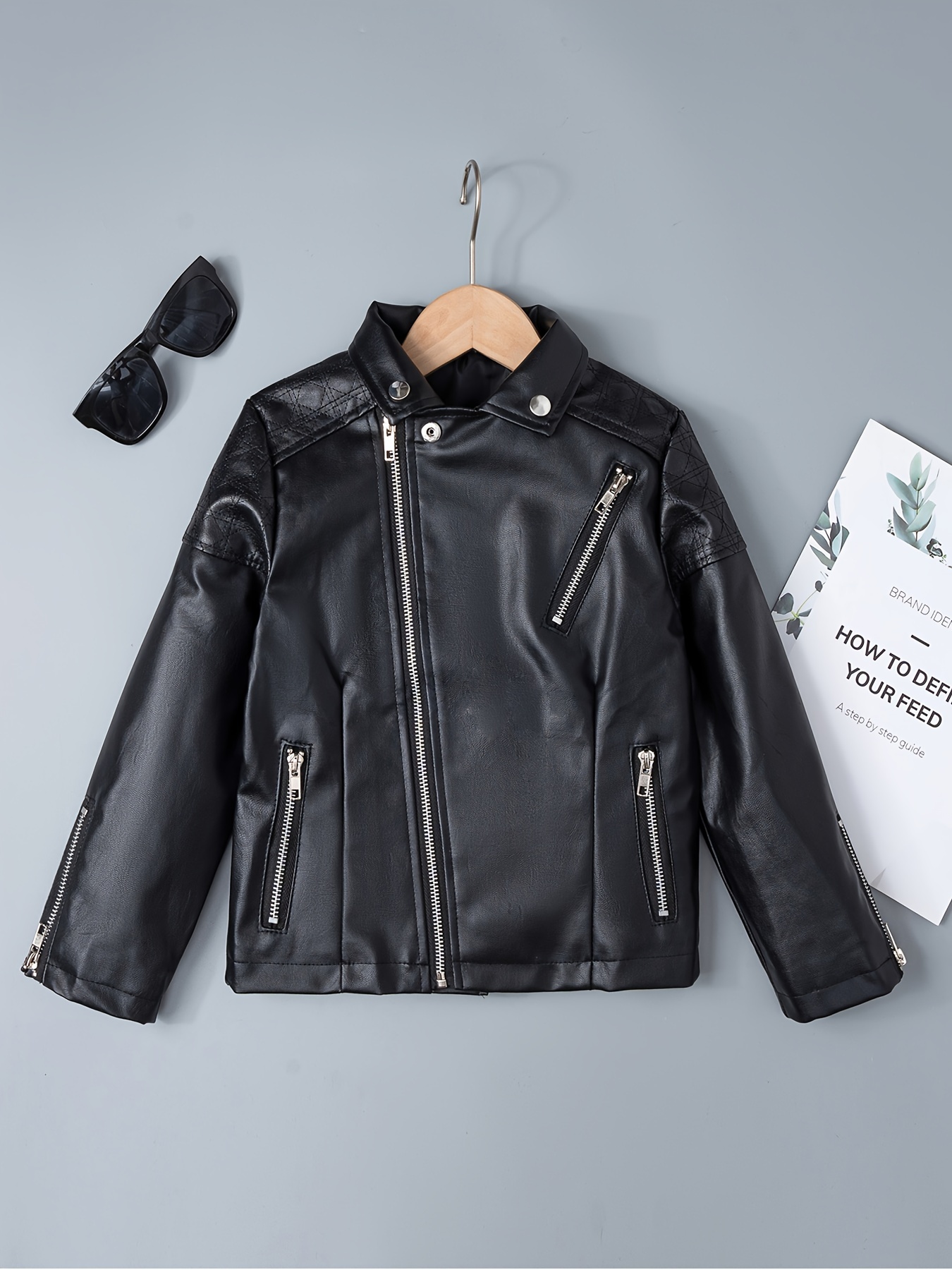 Y2k Pu Leather Bomber Jacket For Women Streetwear Retro Punk Stand