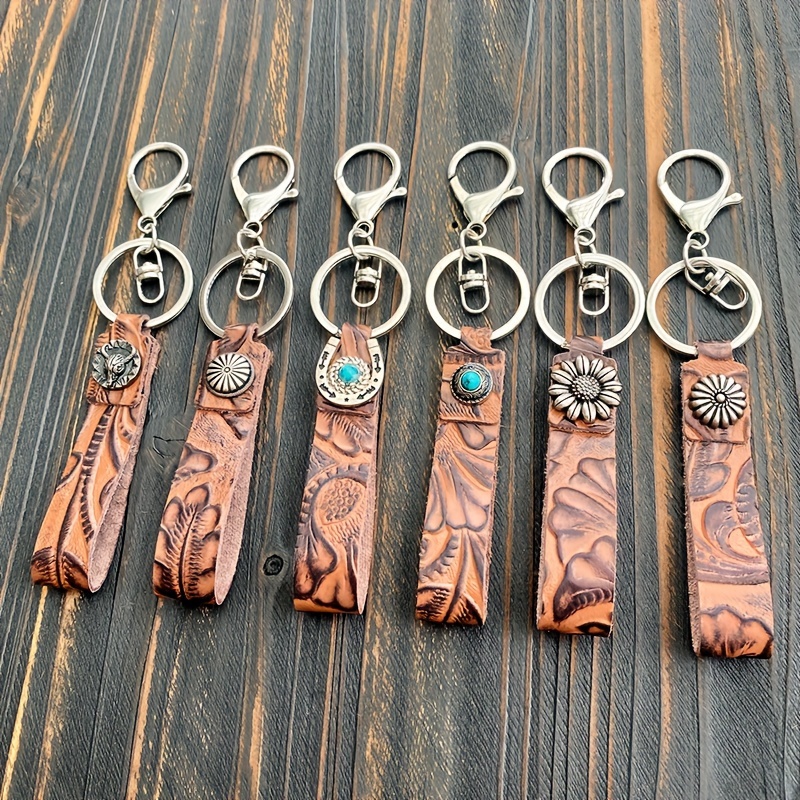 Vintage on sale leather keychain