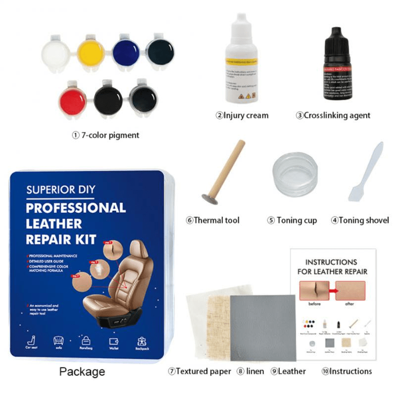 Liquid Skin Leather Repair Kit No Heat Leather Vinyl Repair Tool