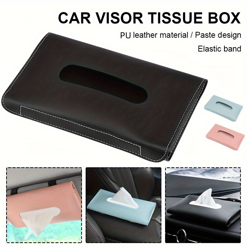 Tragbare Leder-Tissue-Box Papierhalter für Auto Sonnenblende Dekor Auto  Interieur