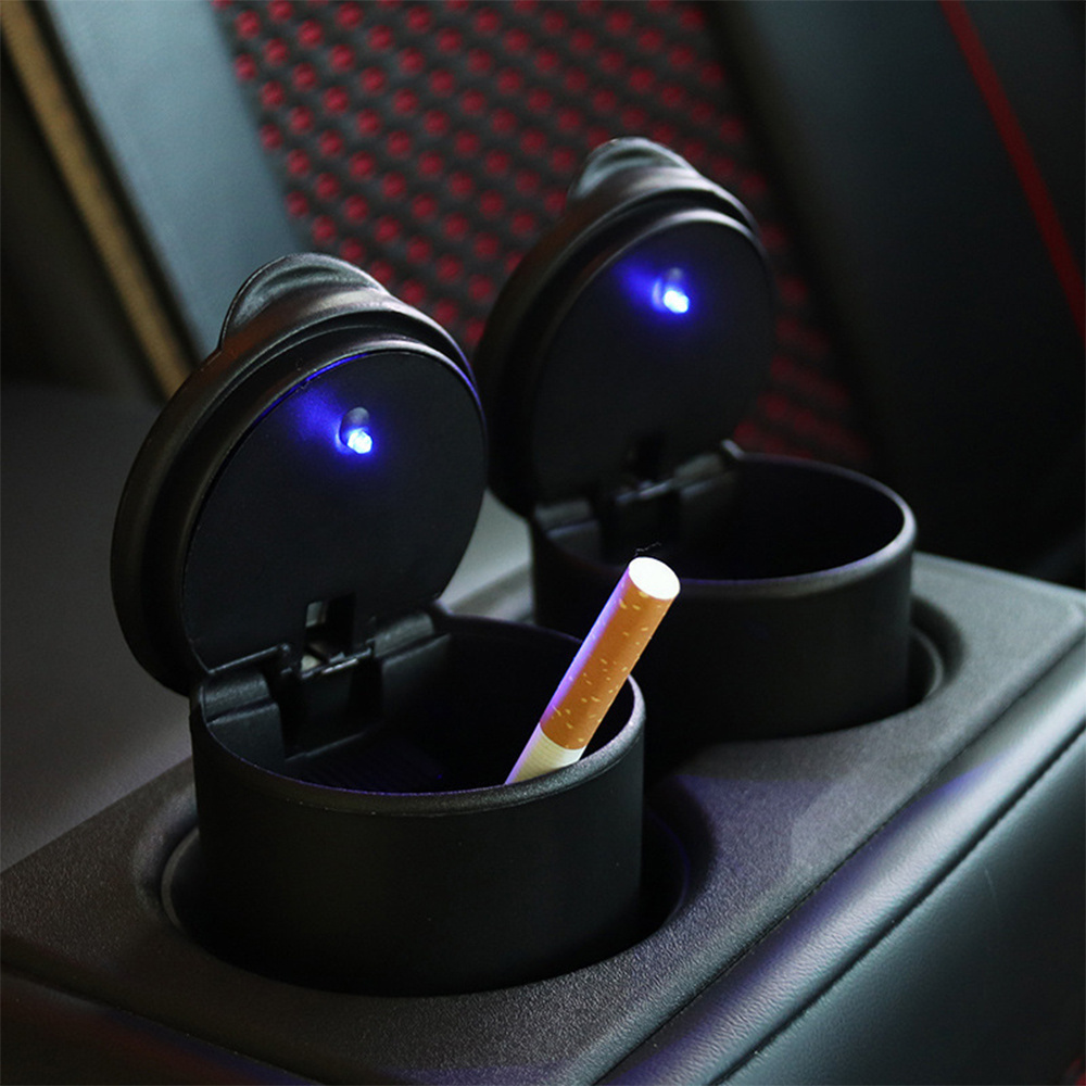 Car Smart Ashtray With Led Light Cigar Cigarette Ashtray Anti Smell  Automatic Cup Hold Infrared Sensor Metal Smokeless Ashtray