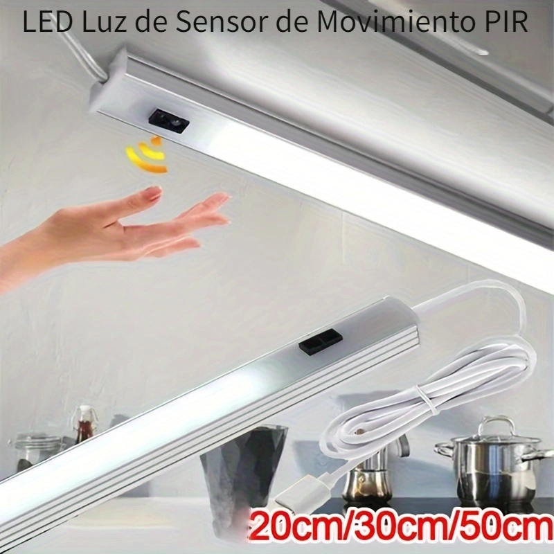 Comprar Luz LED inteligente de 5V para armario, lámpara nocturna con Sensor  de barrido manual, tira de tubos LED de alto brillo para dormitorio, cocina  y armario