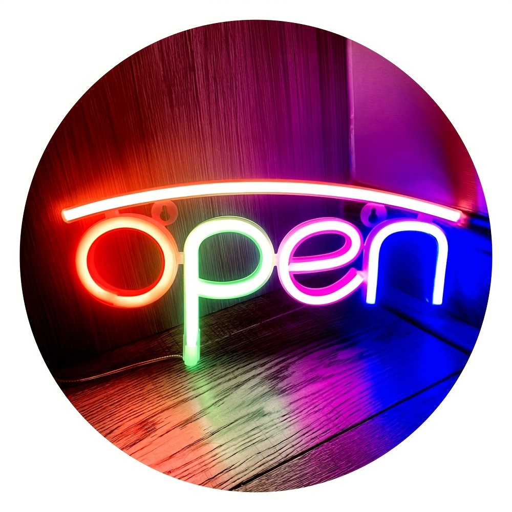 Geöffnet Open Geschäft Laden LED Leuchtschild Schild Deko Zeichen Bild sign