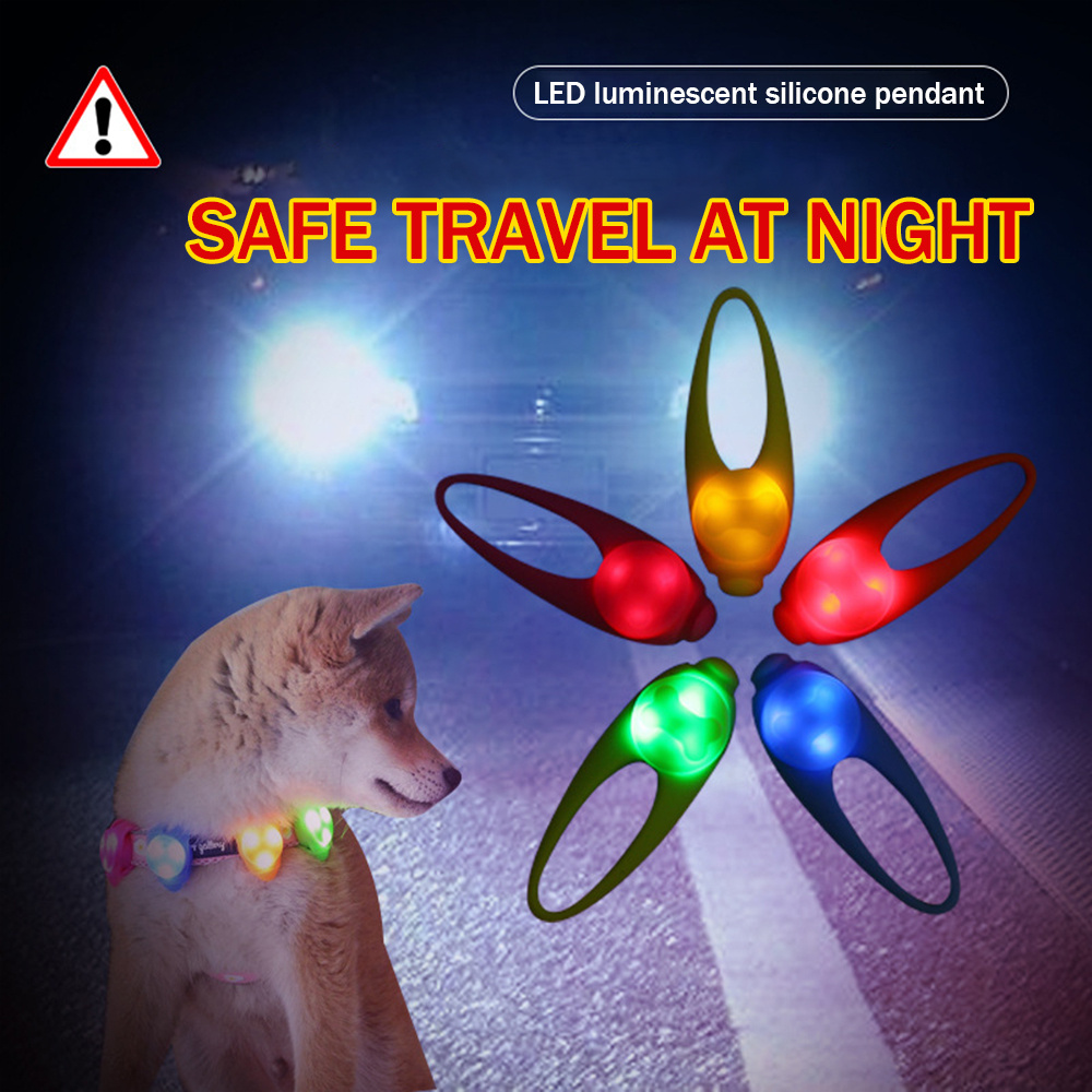 Luz de collar de perro que cambia de color para perros paquete de 2 luces  para perro para caminar por la noche 3 modos de luz recargable para perro