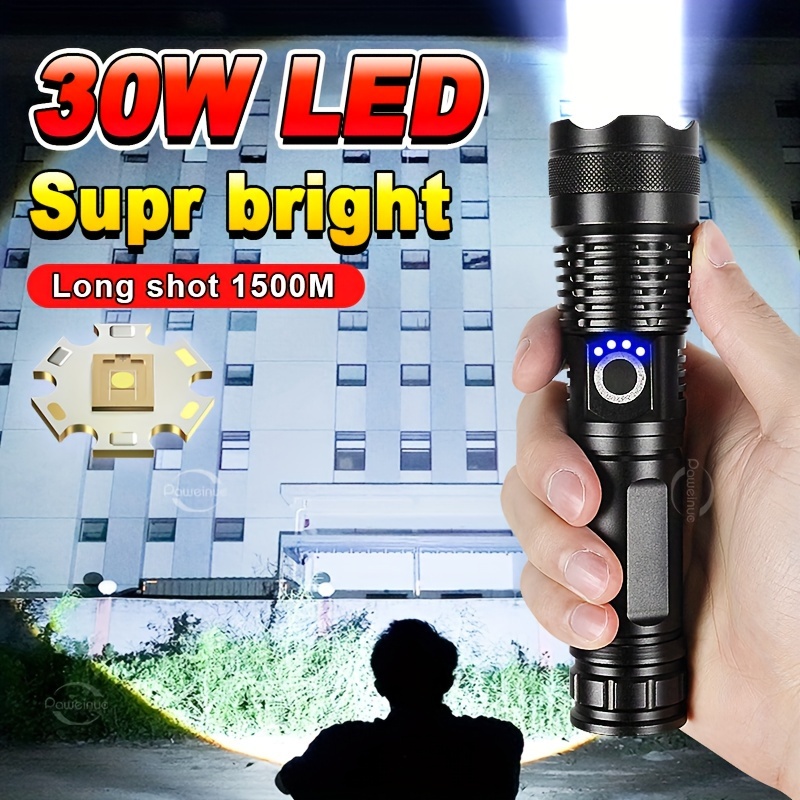 Linterna LED recargable largo alcance, 10W