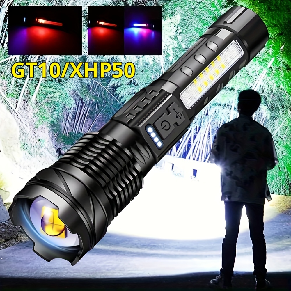 Lampe de poche LED super puissante 50W lampe torche rechargeable