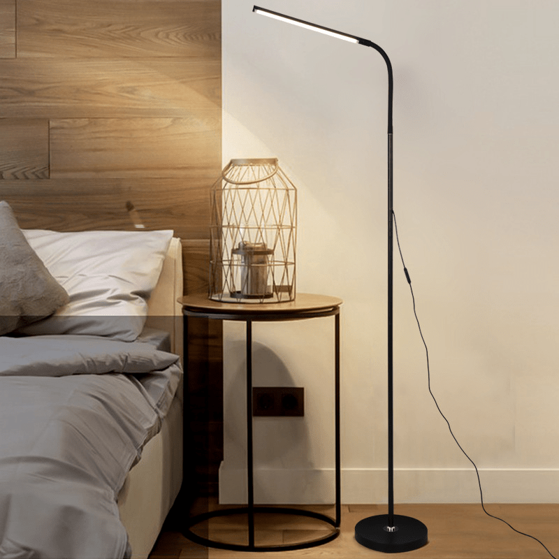 Lampadaire LED sur pied avec visage humain nordique, noir, réglable, salon,  chambre à coucher, chevet, décoration