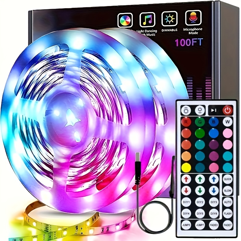 Govee 100ft LED Strip Lights, Bluetooth RGB Easter LED Lights with App  Control, 64 Scenes and Music Sync LED Strip Lighting for Bedroom, Living  Room