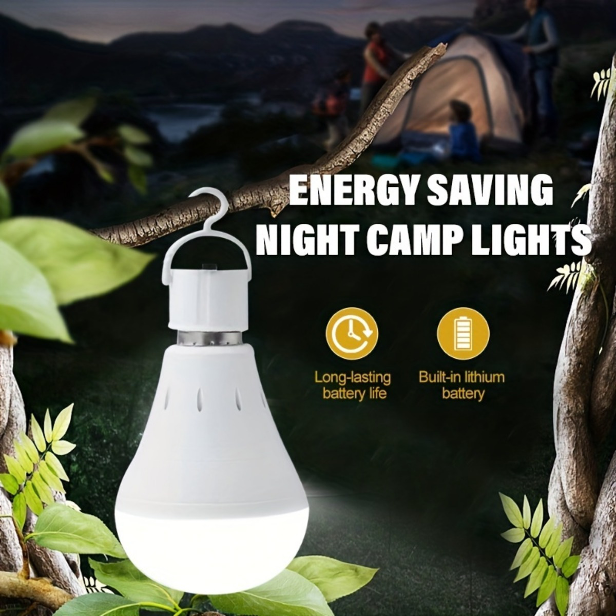 1pc Bombilla LED Recargable, Puesto De Mercado Nocturno, Artefacto De  Camping Al Aire Libre, Apagón De Energía Doméstica, Súper Brillante  Impermeable