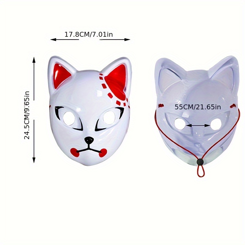  2Pcs Therian Mask Fox Cat Therian Mask for Adults White Blank  Fox Mask Hand Painted Animal Face Mask Halloween Mask DIY Mask Animal Party  Cosplay Costume : Clothing, Shoes & Jewelry