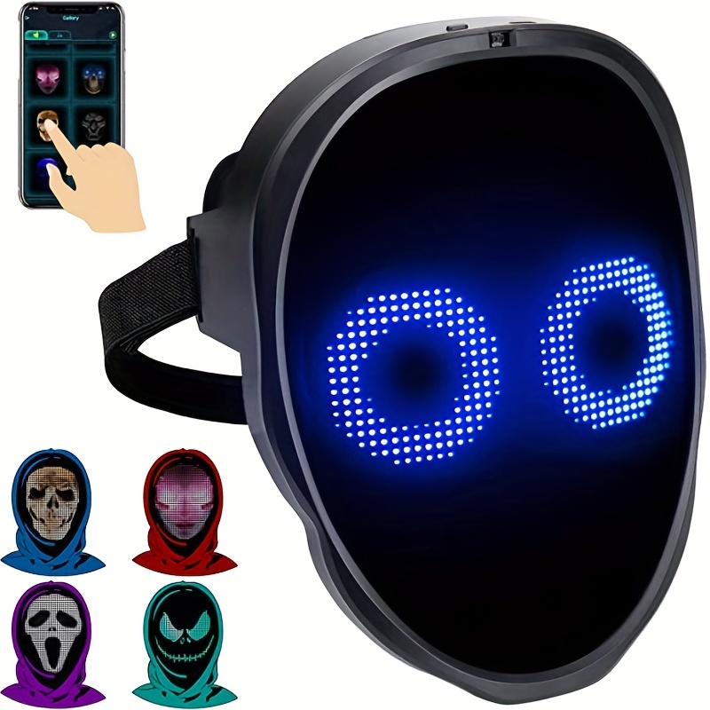 Led Mask With Face Transforming -Bluetooth App, Programmable Digital Smart  LED Light Up Face Mask BoyWithUke Transforming Face Mask for Kid Adults Men