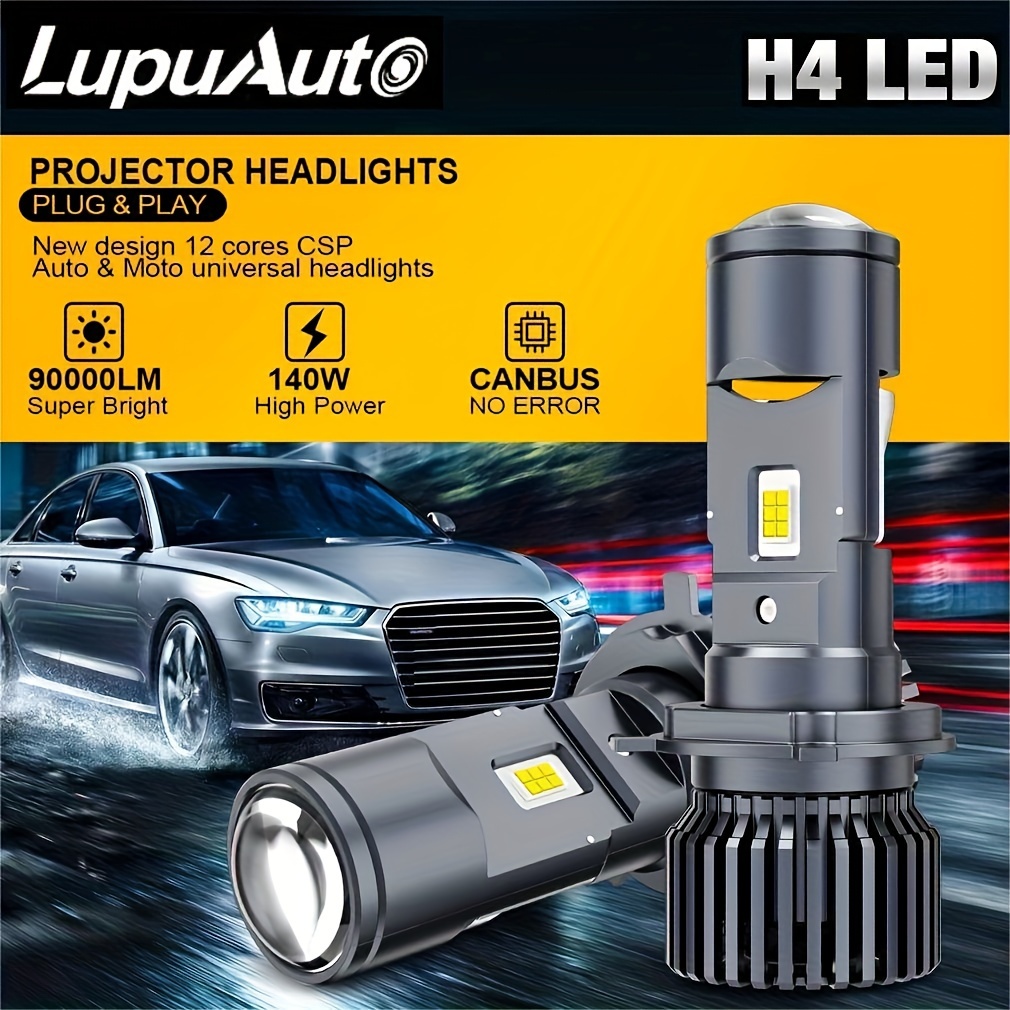 H4 Led Lens Faro H4 Led Proiettore 560w 220000lm Lampada - Temu Italy