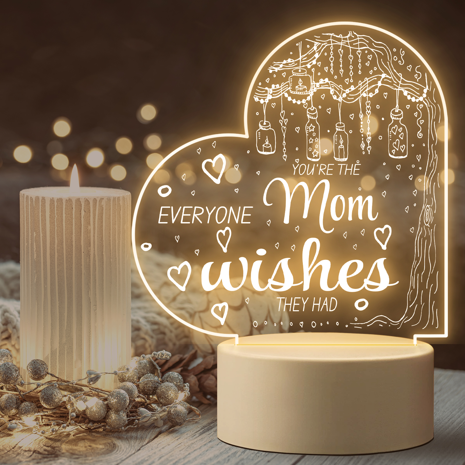 3d Led Night Light For Mom Perfect Gift For Mothers Day - Temu