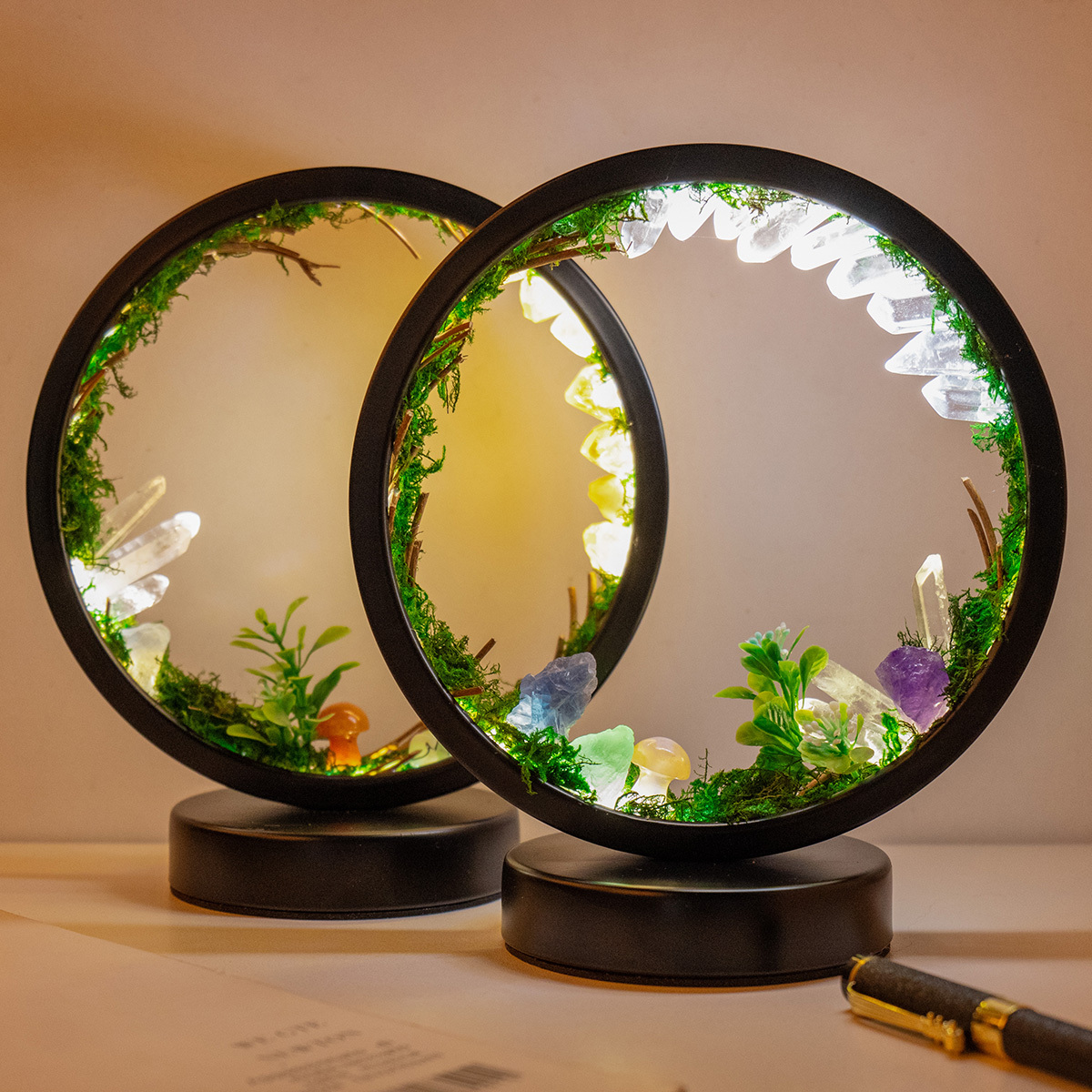 Round Mirror Aromatherapy Machine Creative Salt Stone - Temu