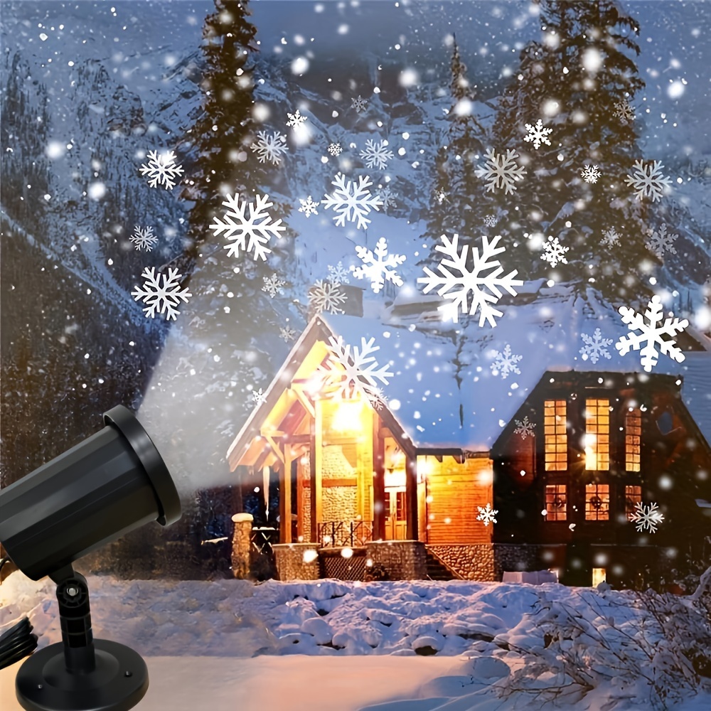 Proyector de luz navideña para exteriores, luz Led de proyector de copo de  nieve, proyector con efecto de Nevada, decoraciones navideñas impermeables