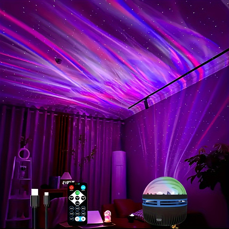 Projecteur LED ciel étoilé Star Galaxy Projector Light 21 modes d'éclairage  rotatifs à 360° Ondes océaniques Bluetooth Haut-parleur Boîte Minuteur