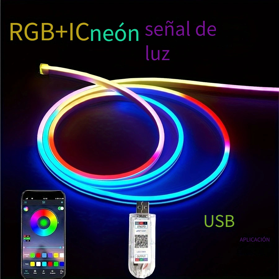 Luz Neón Usb 5 V Tira Luces Led Blancas Impermeable Flexible - Temu