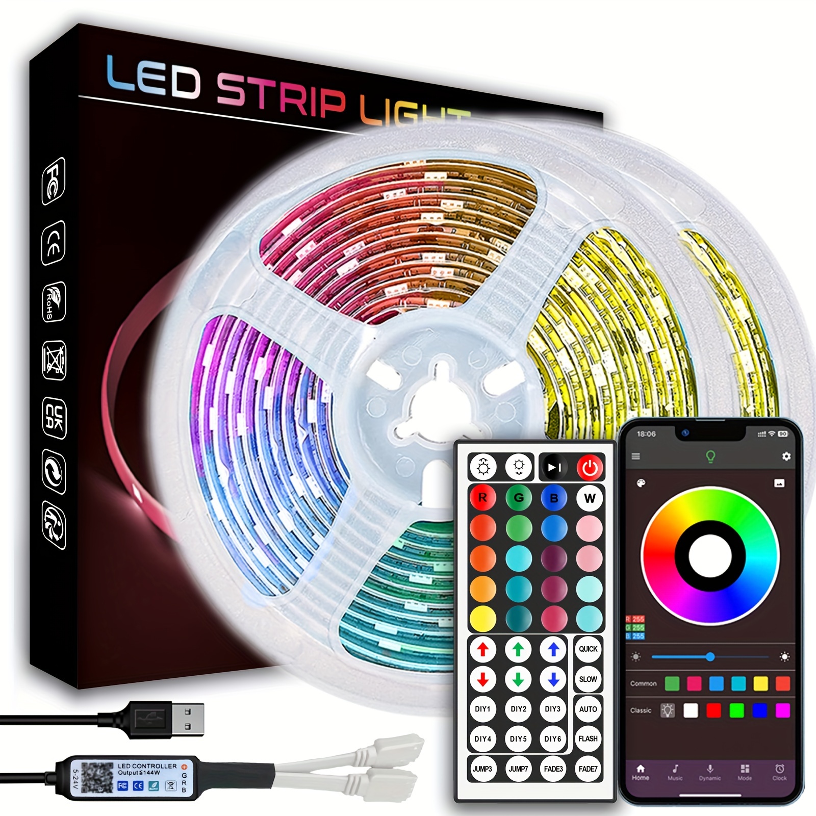 Luces LED de escenario, 72 W de alto brillo Par luces DJ Disco Up  Iluminación de escenario luz estroboscópica activada por sonido RGB puede  luces con