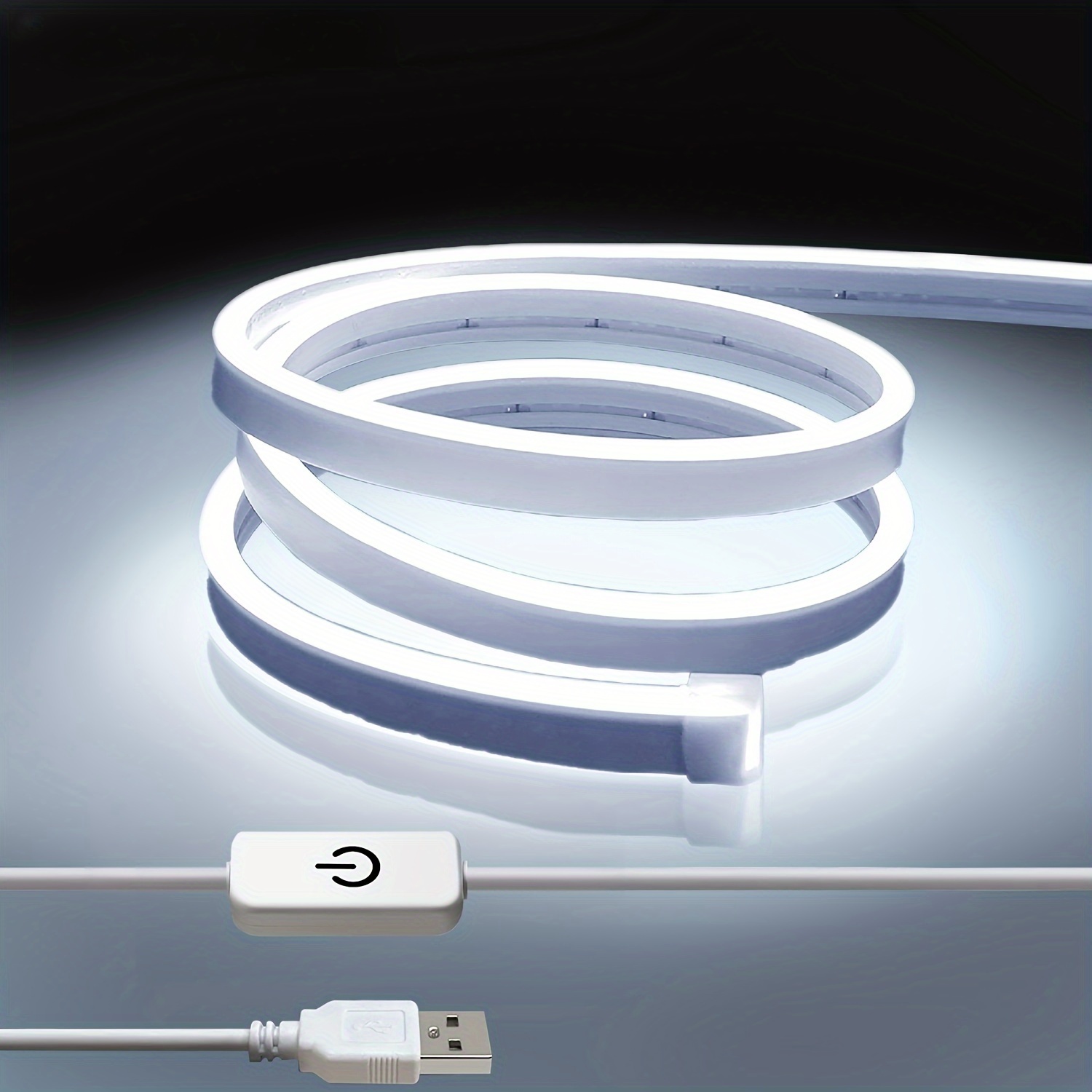  Tira de luz LED alimentada por USB, retroiluminación de TV de  6.56 pies/6.6 ft, luces LED RGB impermeable, tira de luces USB con control  remoto RF TV/PC de fondo iluminación de