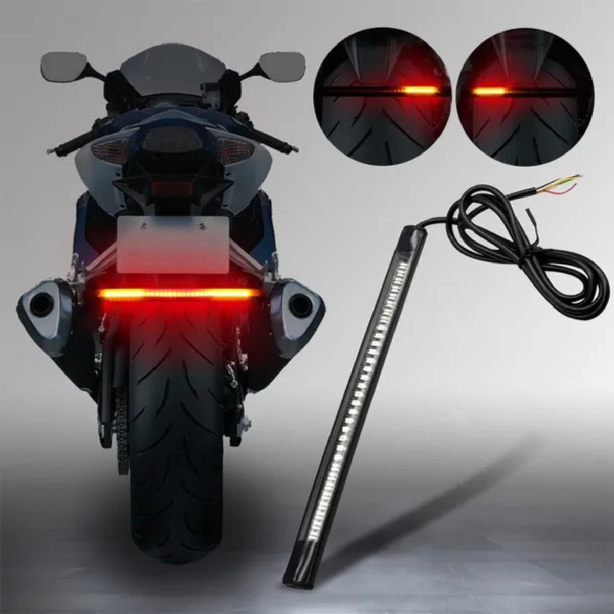 Acheter Plaque d'immatriculation de moto Flexible, lumière LED, feu  arrière, stop, clignotant