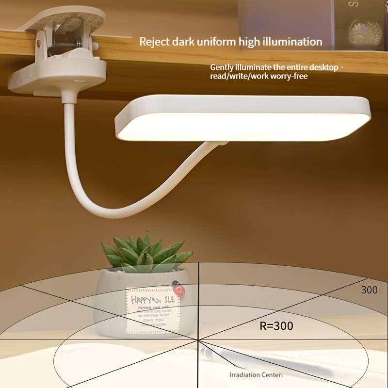 1pc Lampe De Bureau À Double Tête LED Clip Type, Lampe De Bureau USB,  Ajustement De La Luminosité À Dix Niveaux, Ajustement De La Température De  Couleur, Lampe D'écran De Type Clip