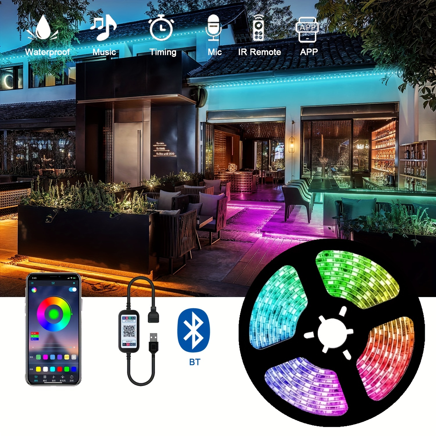 RGB IC Led Lights, Smart Firework Led Lights, RGB IC Dream Color Fireworks  LED Lights For Bedroom, Rainbow Color USB App Control LED Light Strip With