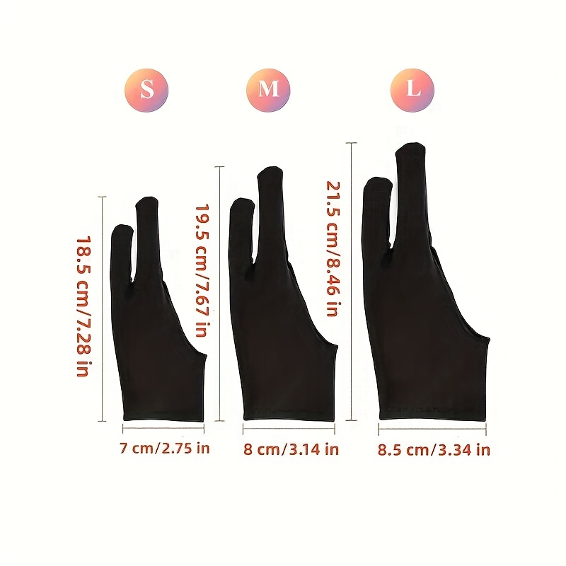 Anti-fouling Two-Fingers Anti-touch Painting Glove for Drawing Tablet Right  and Left Glove Anti-Fouling for IPad Screen Board