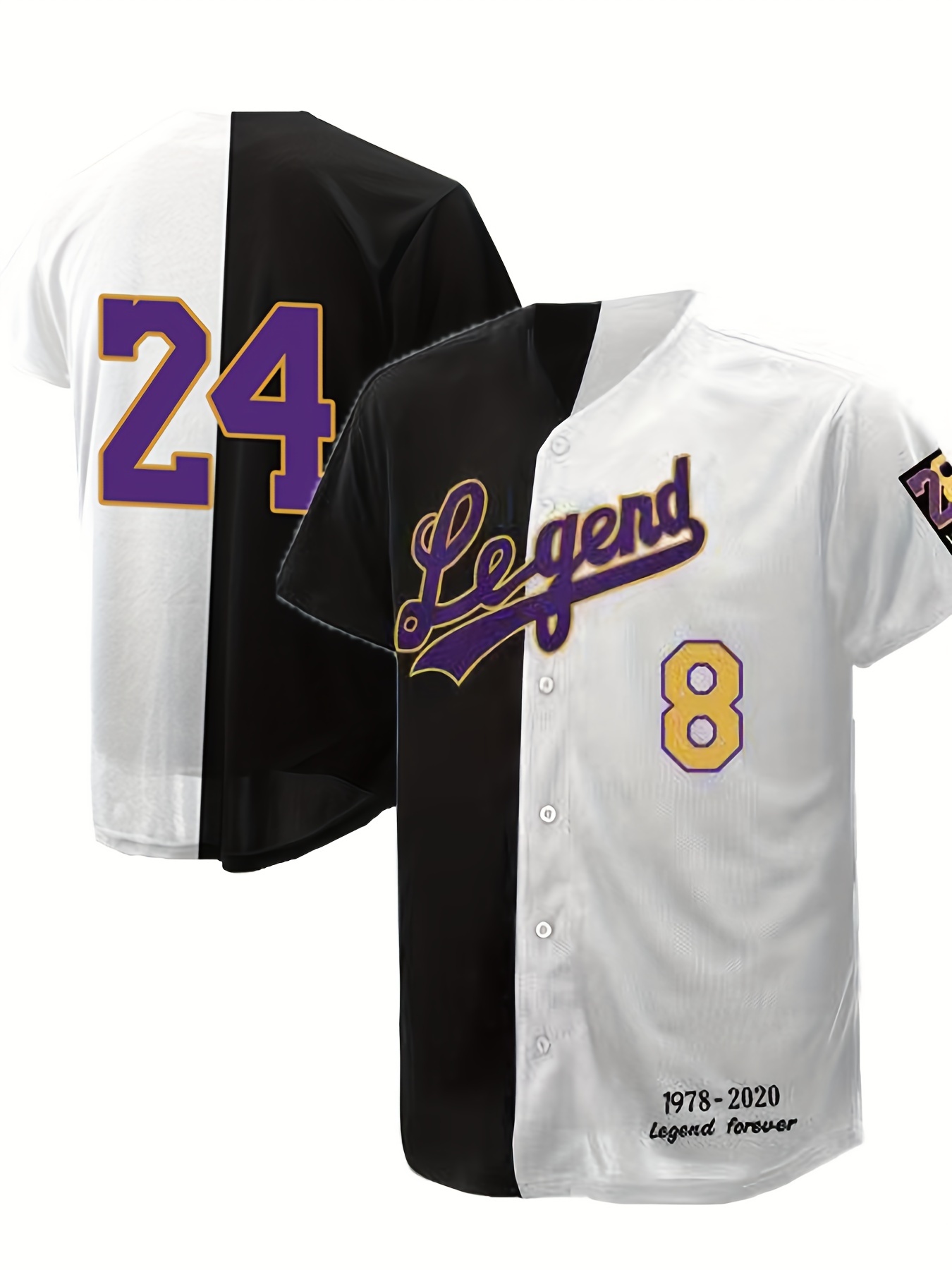 Legendary Men's 824 Forever Baseball Jersey Hip-hop Split Shirt - Temu