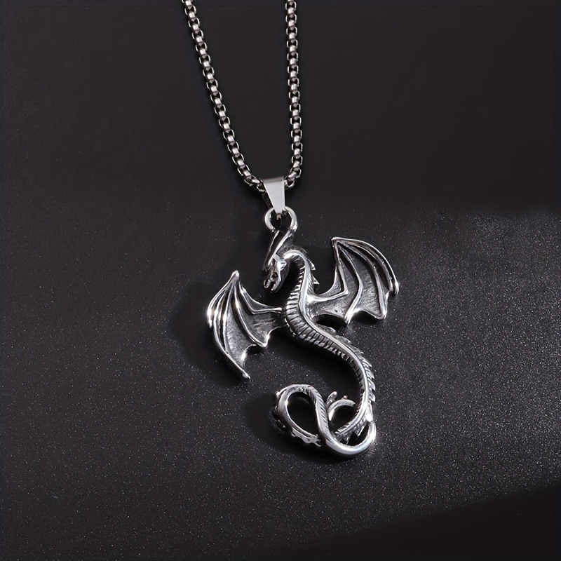 Stainless steel deals dragon necklace