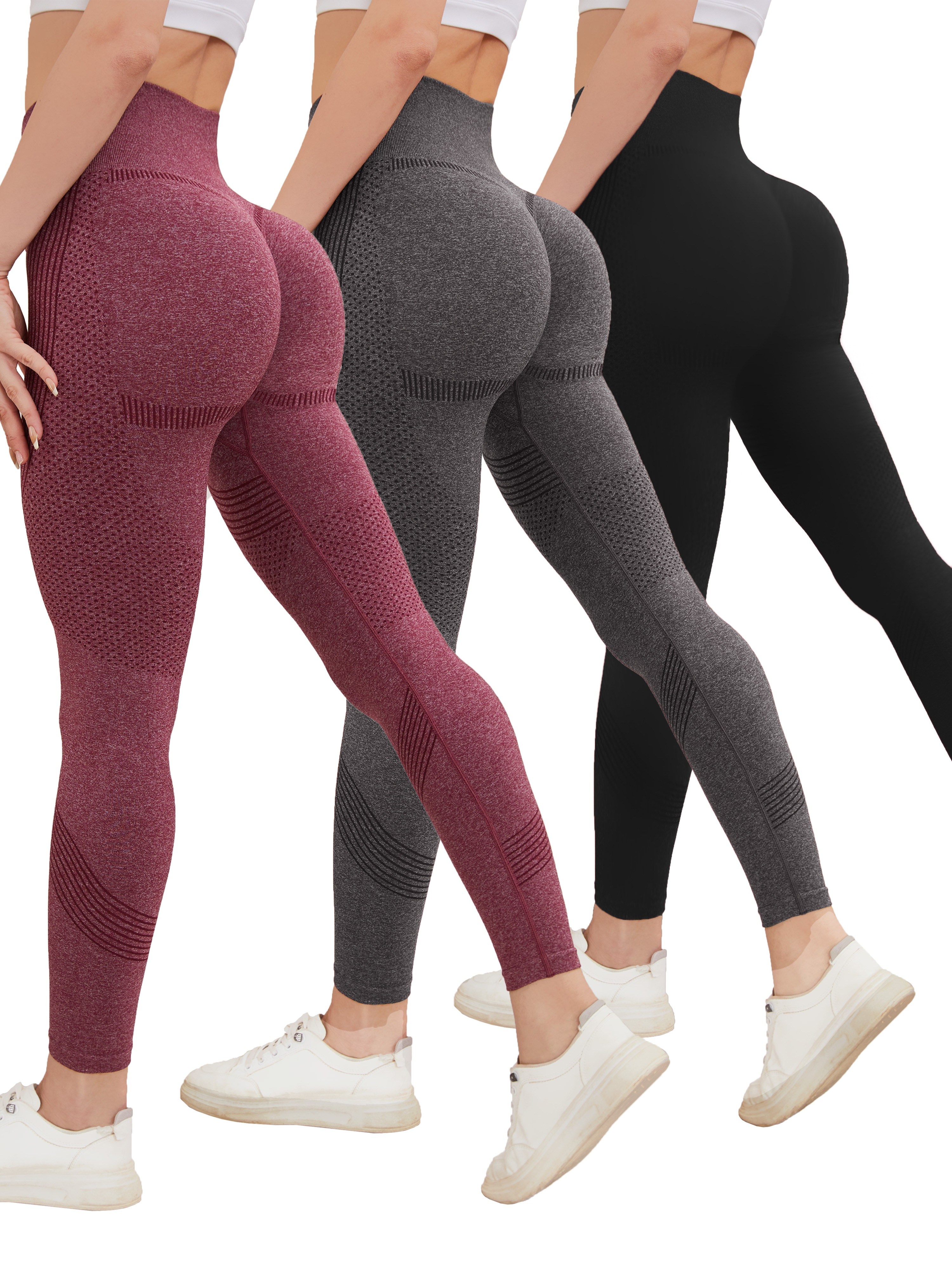  Smile Contour Brown Seamless Leggings For Women High Waist  Butt Lift Workout Yoga Pants Scrunch Booty Gym Tights