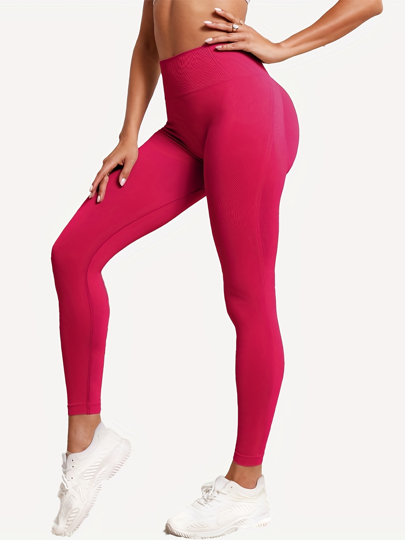 Seamless High Waisted Yoga Leggings Peach Lift Sweat - Temu