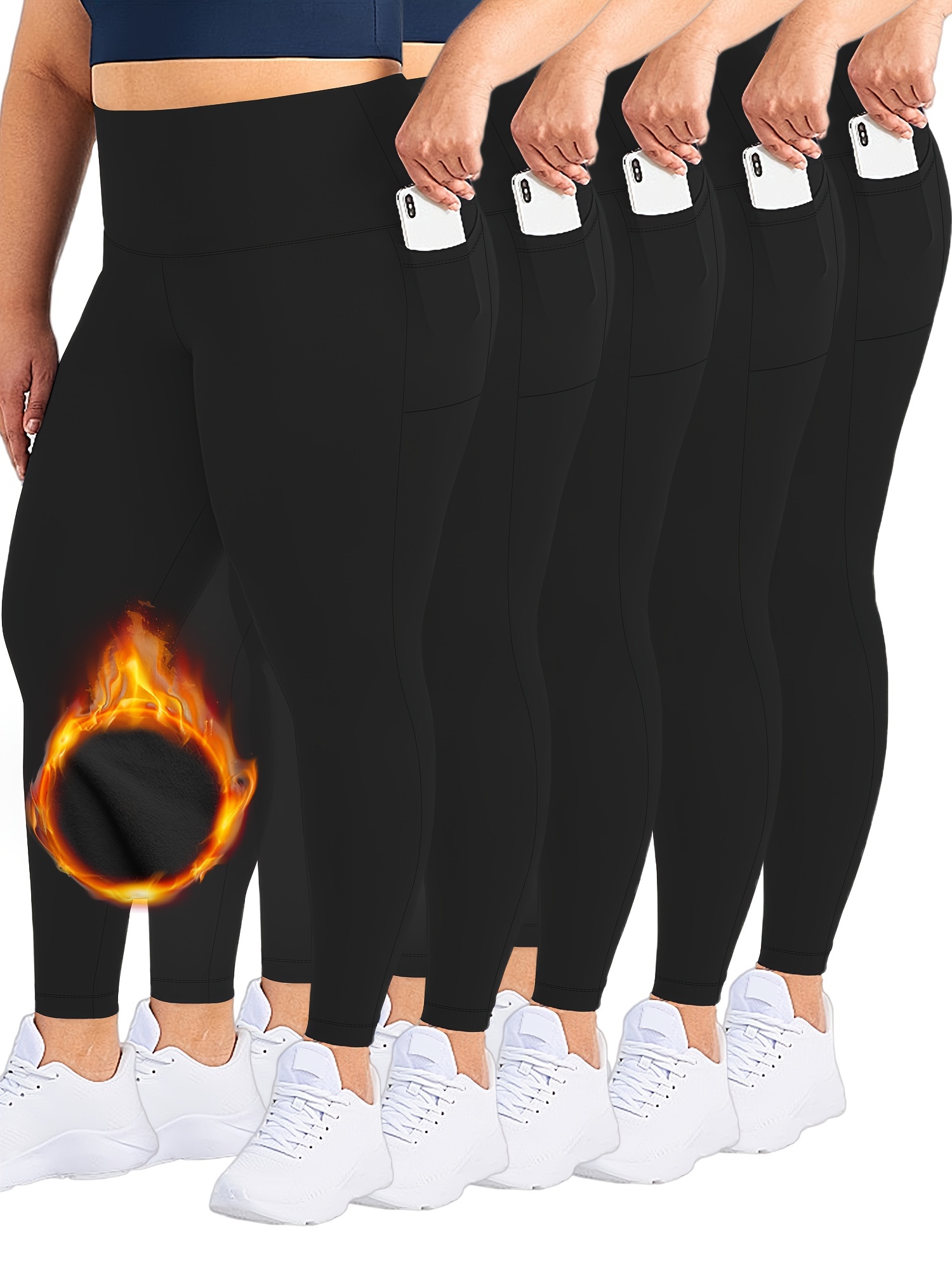 Solid Wide Waistband Leggings