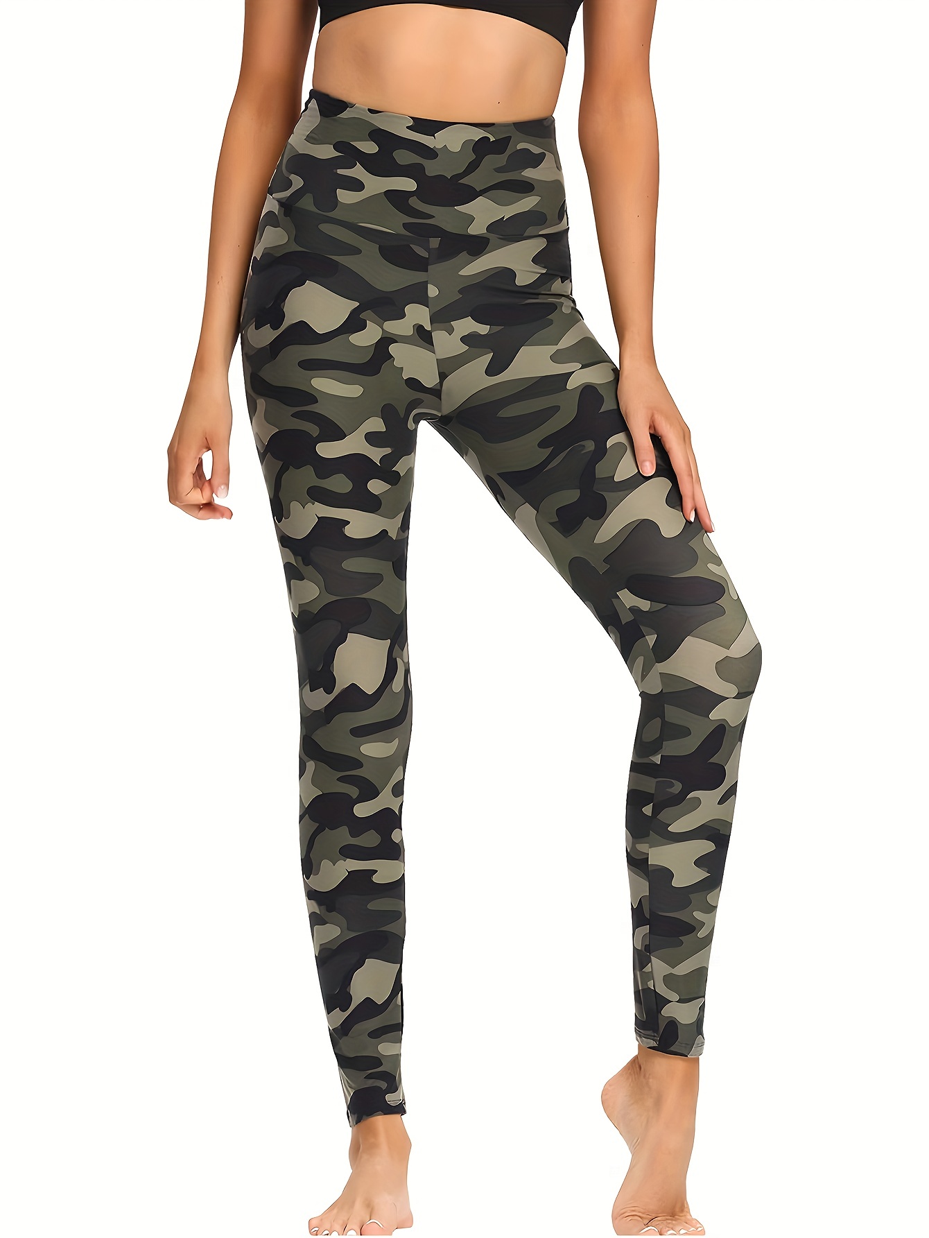 Women Fitness Camouflage Leggings, Workout Leggings, Small Diamonds Print  Workout Leggings, Skinny Adventure Leggings