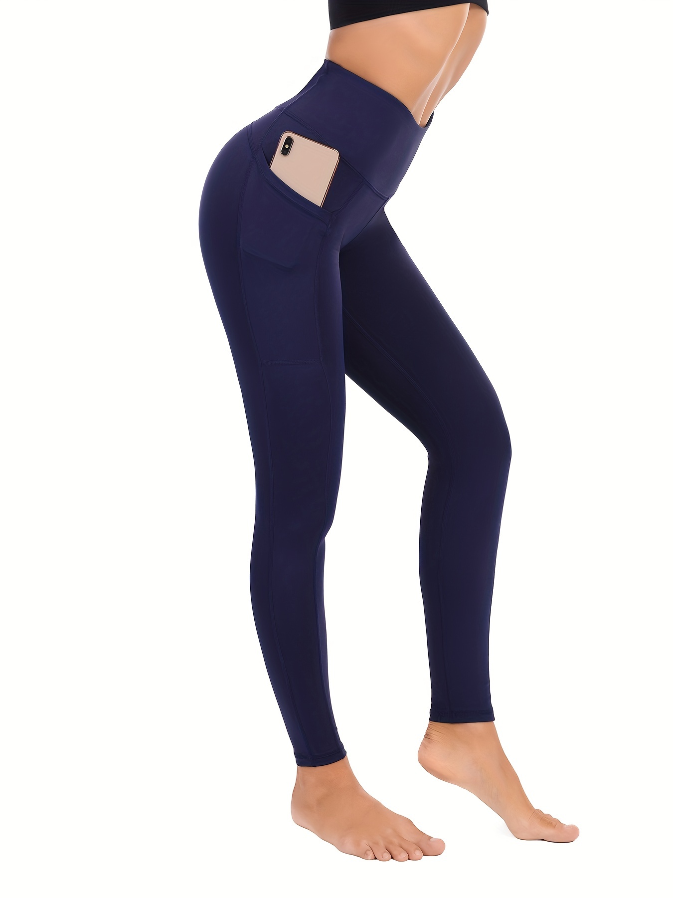 Stretchy Yoga Pants Phone Pocket Lace Inserts Women - Temu