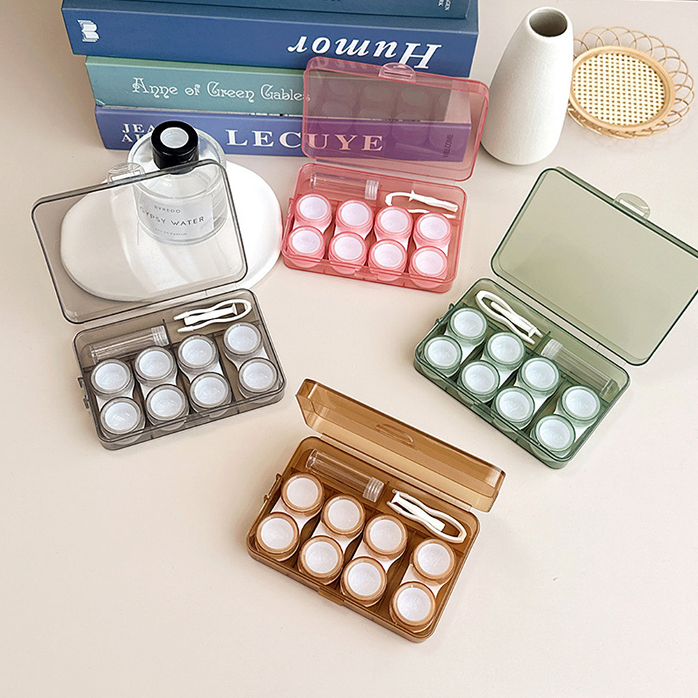 Beauty Contact Lens Storage Box Daily Disposable Contact Lens Cabinet  Multi-grid Large-capacity Eye Rack Transparent Storage Box