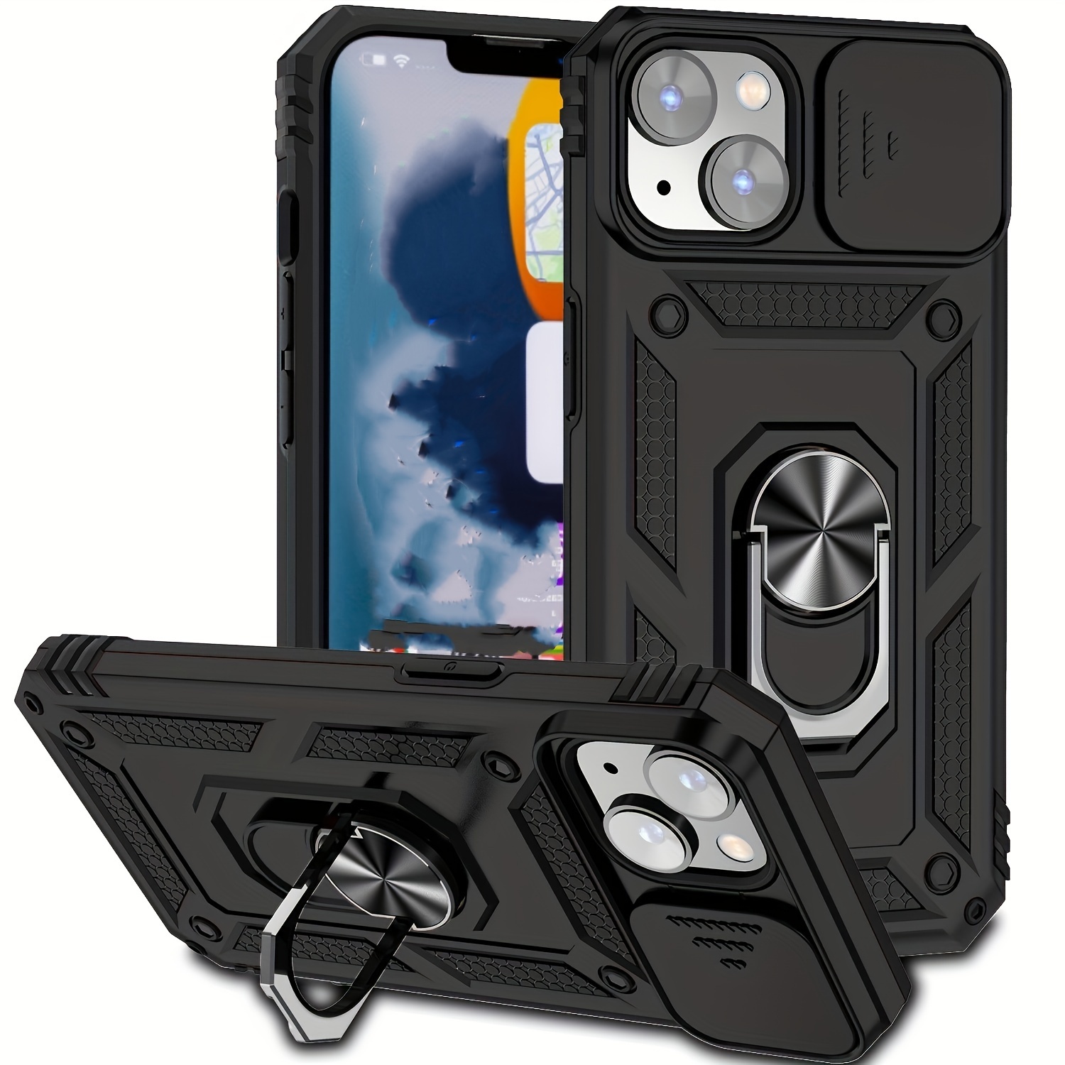 iPhone 15 Pro Max - Estuche Armor con soporte y deslizador para