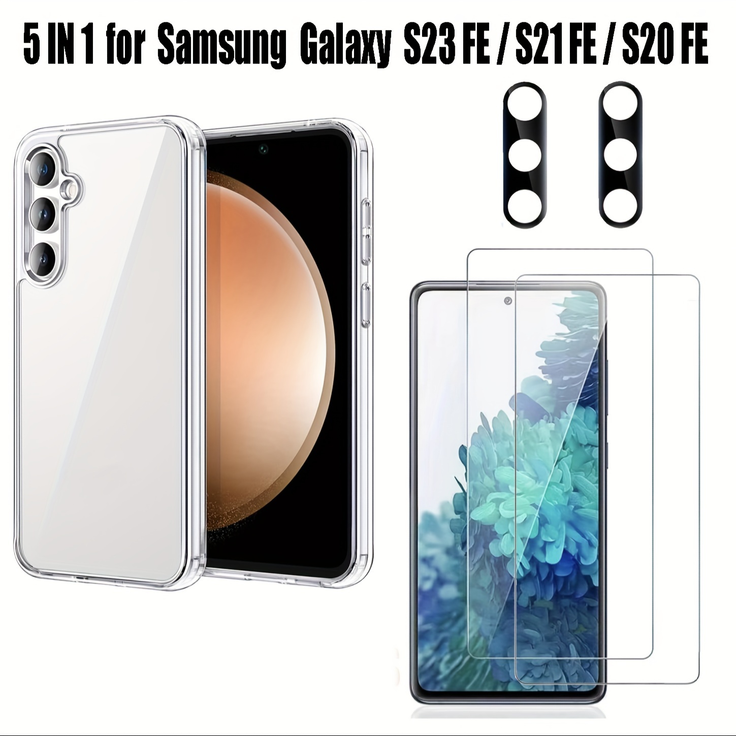 Samsung Galaxy S23 FE Cubierta Completa Protector De Pantalla De Vidrio  Templado Para A05 A05s A04 A04e A54 A34 A24 4G 5G 3 En 1 Película Y Lente  De Cámara