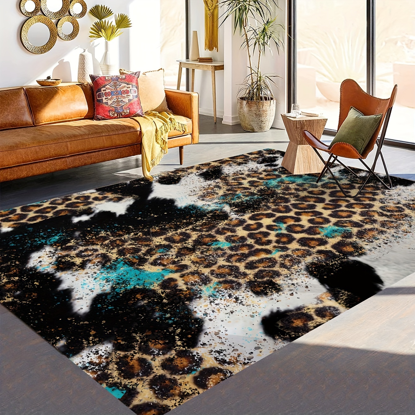 Black Leopard Outdoor Area Rug, Animal Print Waterproof Carpet Home Fl –  Starcove Fashion