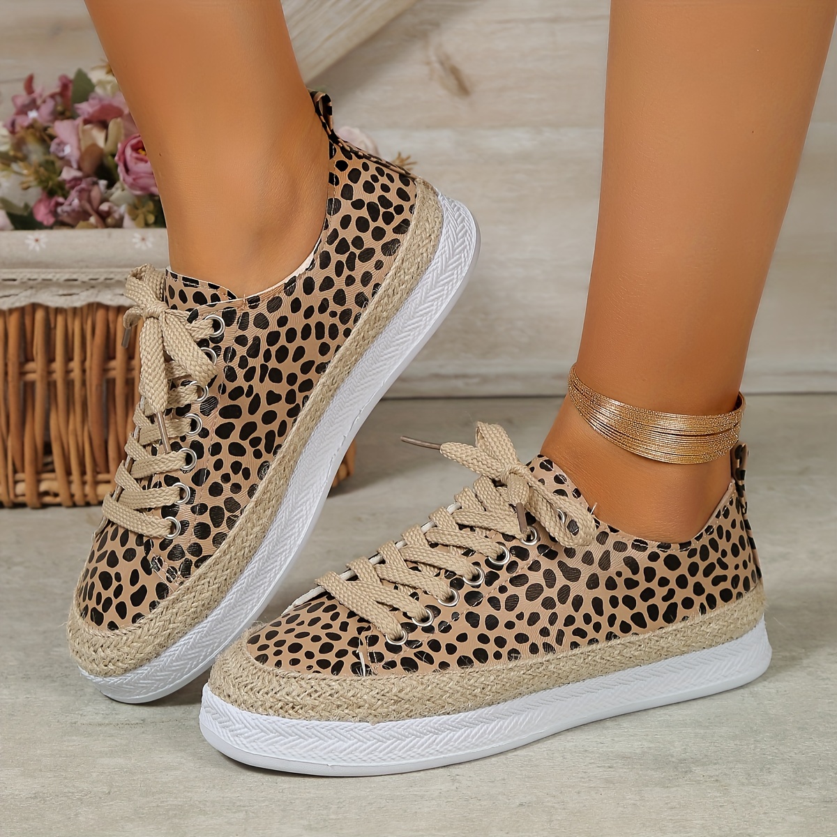 Leopard platform slip hot sale on sneakers