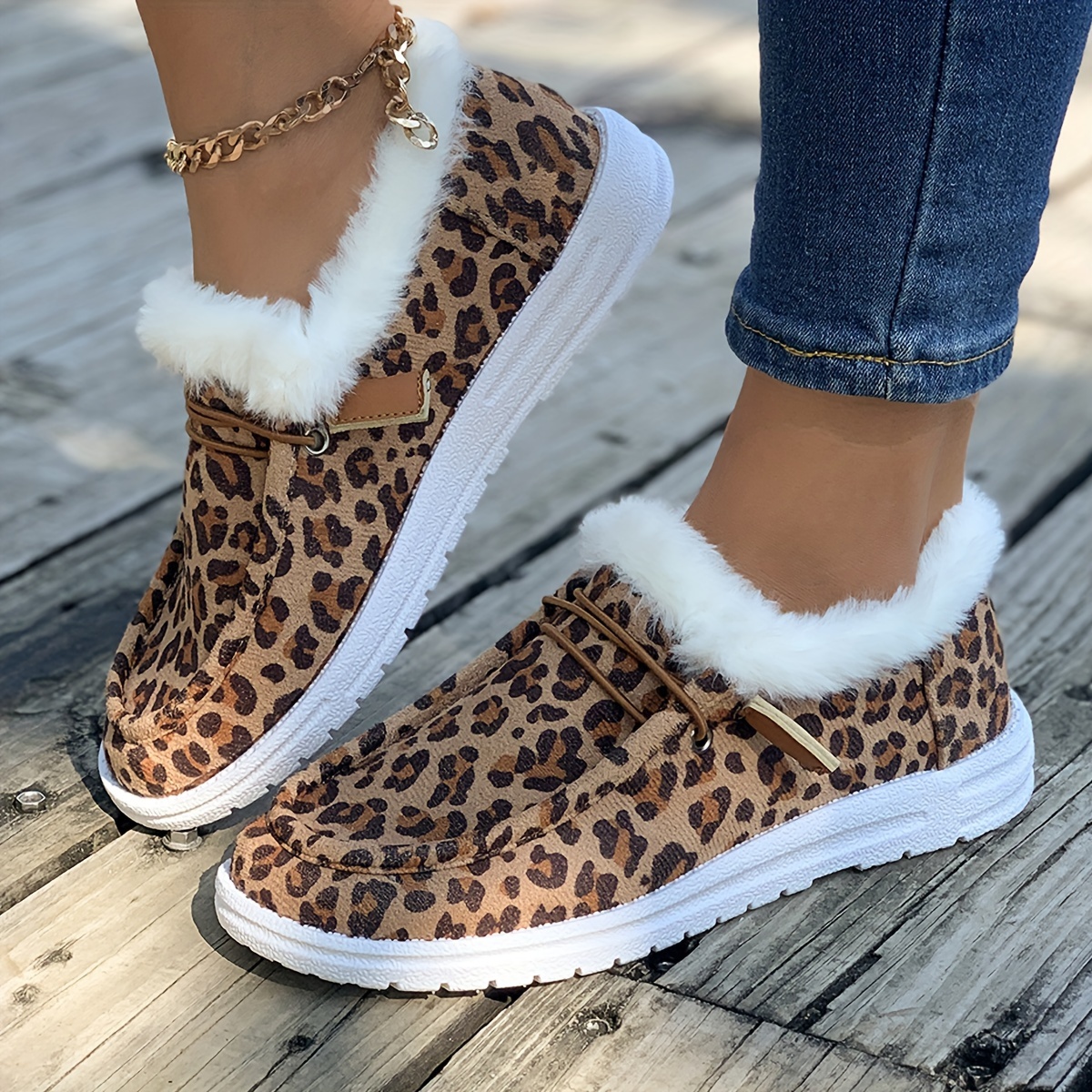Women's Leopard Print Skate Shoes, Fashion Side Zipper Lace Up Low Top  Sneakers, Casual Flat Walking Shoes