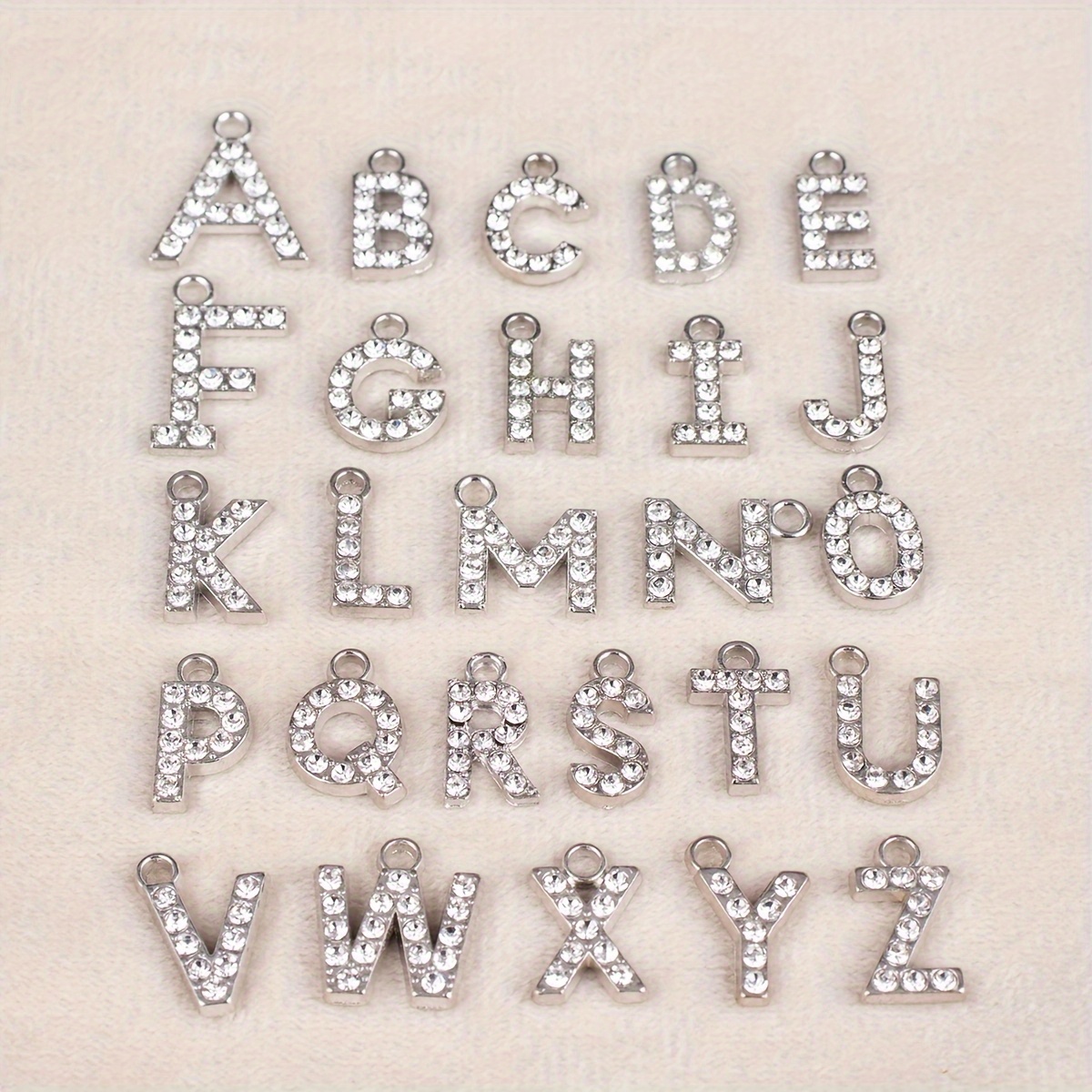 4 Silver Decorative Rhinestone Alphabet Letter Stickers DIY Crafts - J | by Tableclothsfactory