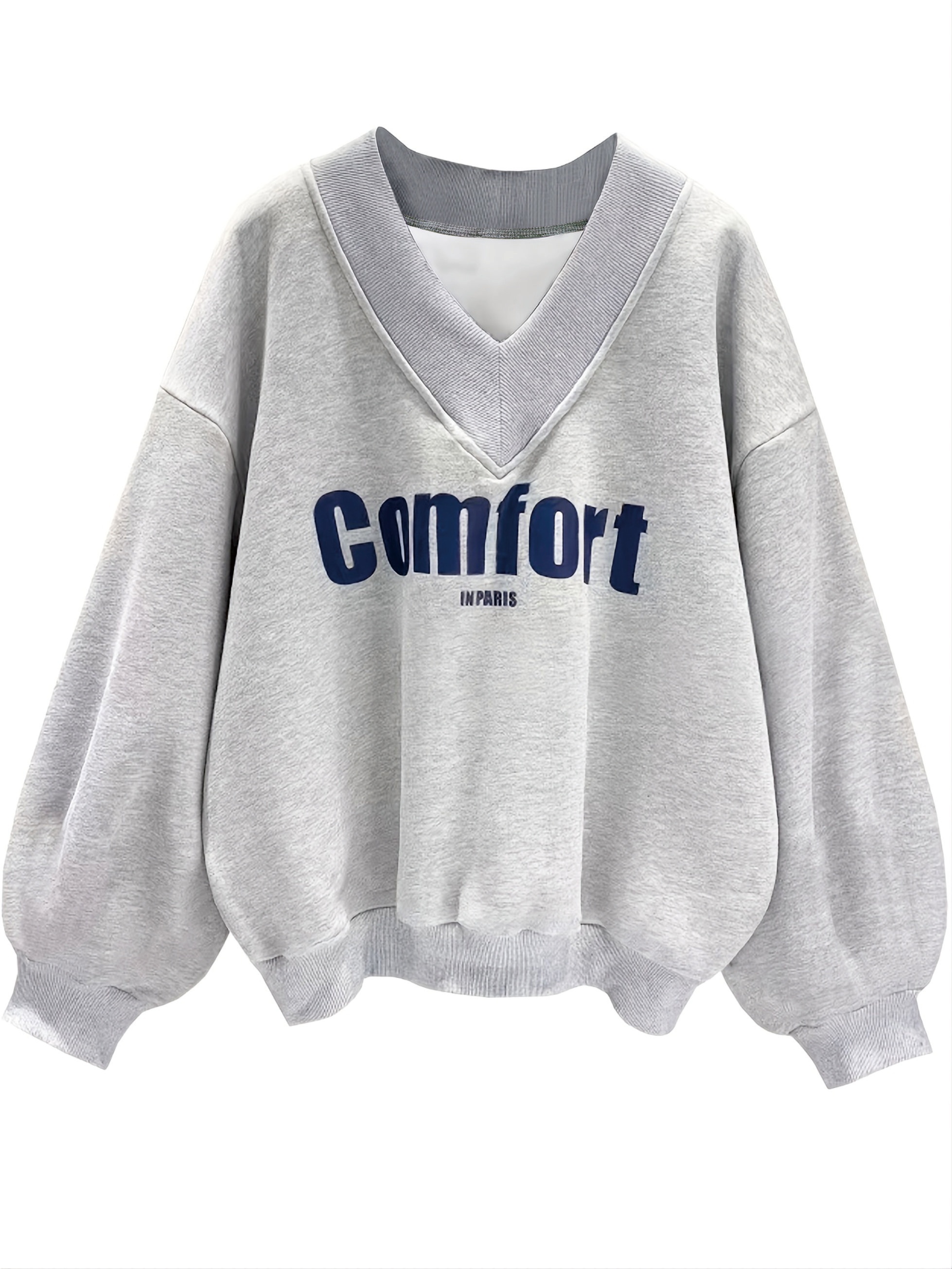 Camisetas De Manga Larga Para Mujer, Womens Oversized Loose Sweatshirts  Tops Trendy Casual Fall Long Sleeve Solid Color Pullover Shirts Crewneck