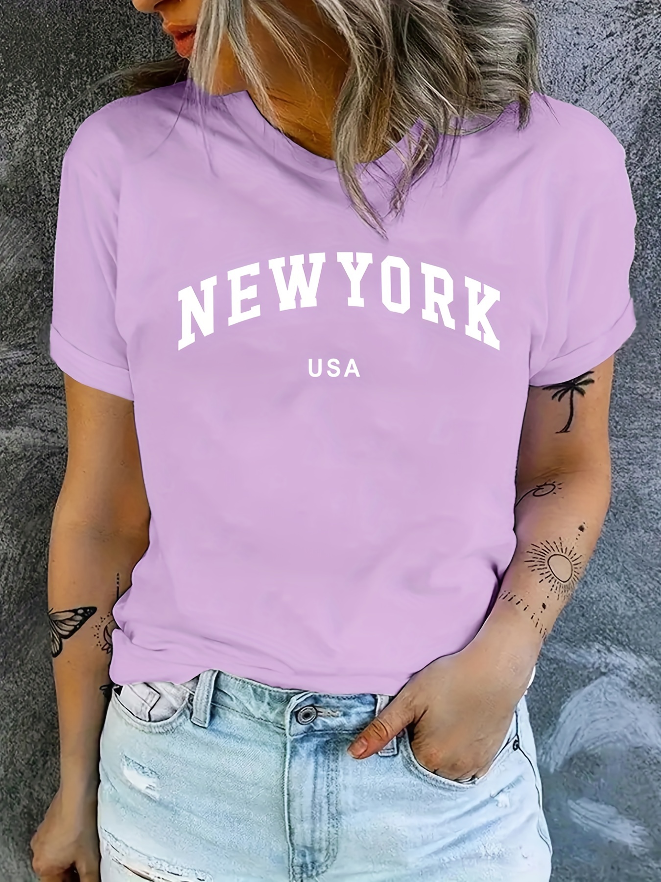 Women T-Shirt 1898 Brooklyn New York Letter Drop Shoulder Print Vintage  Oversized T Shirt Simple Clothes Female Tshirt Y2K Top