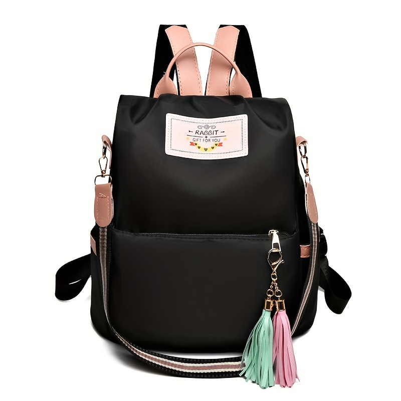 Letter Embossed Backpack Purse, Trendy Faux Leather Daypack, Anti-theft  Schoolbag, Two-way Shoulder Bag - Temu