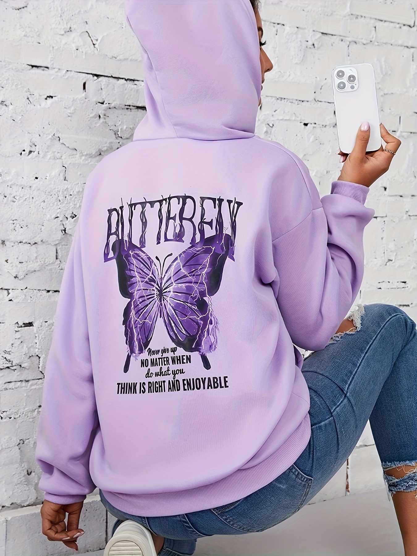 Purple Butterfly Hoodie - Temu