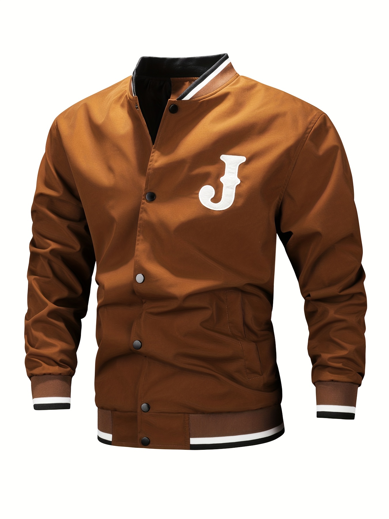 Varsity Bomber Jacket - Embroidered Letterman Jacket, Brown –  Thepowerofwordsbrand