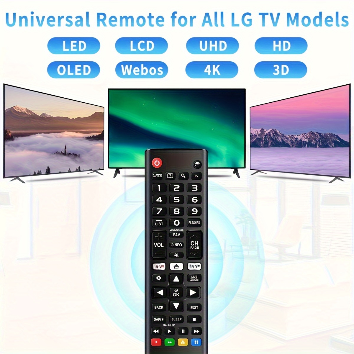 ZYK Mando a distancia universal para LG Smart TV Remoto Reemplazo para  LG-TV-Remote Compatible con todos los LG LCD LED OLED UHD HDTV 3D Smart TV