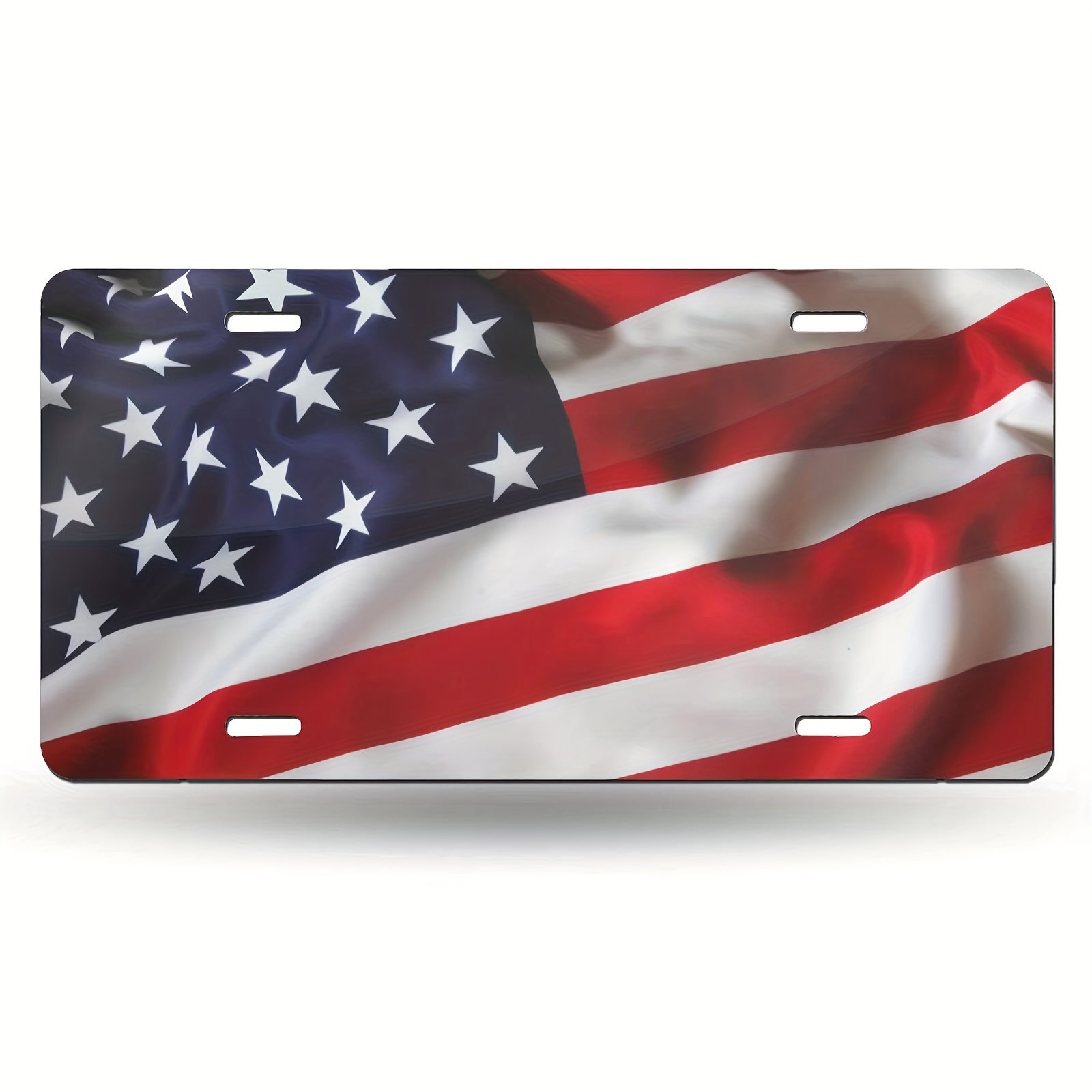 marco para placa de matrícula con diseño de bandera de Estados Unidos, 4  agujeros, resistente, de aluminio, personalizado, para parachoques  delantero/