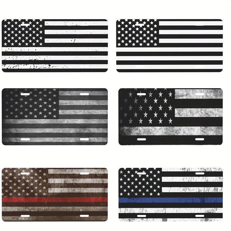 marco para placa de matrícula con diseño de bandera de Estados Unidos, 4  agujeros, resistente, de aluminio, personalizado, para parachoques  delantero/